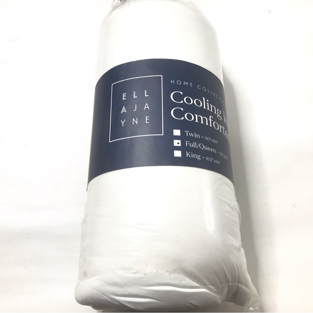 Ella Jayne Cooling Jersey Comforter White Queen 90 x 90" Home Collection New